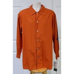 NEW Re-public of California orange mermaid button up shirt orange HONG KONG sz L
